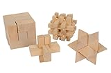 Lifetime 4 Holz Puzzle Denkspiele Geduldspiele Würfel