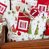 24 Adventskalender Zahlen rot weiß kariert - 3