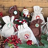 24 Adventskalender Buttons in rot und grün - 2